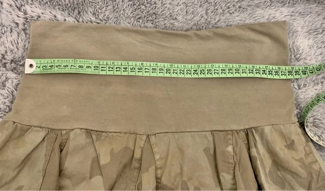 Camo Vintage Y2K miniskirt with broderie anglaise