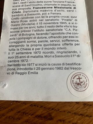 Reliquia Serva Maria Rosa Pellesi 