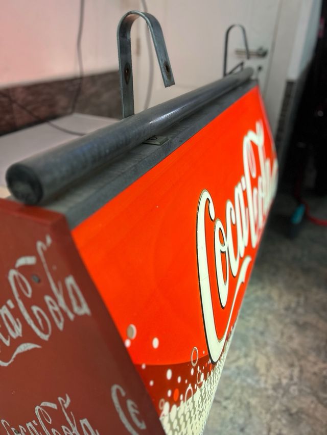 CARTEL ANTIGUO LUMINOSO COCA COLA