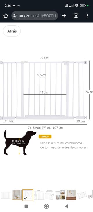 Barrera/verja de seguridad PawHut
