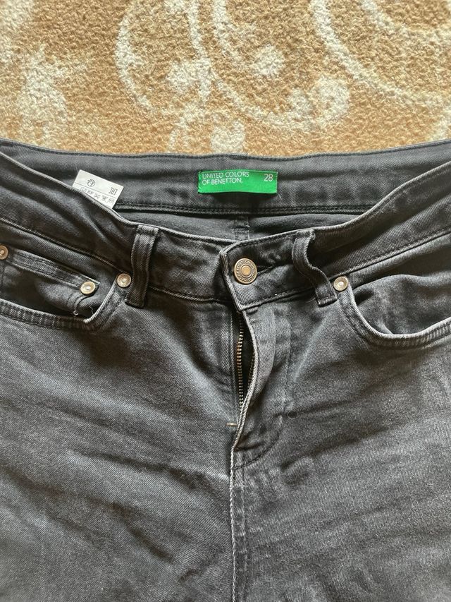 Jeans neri/grigio scuri taglia 28 Benetton