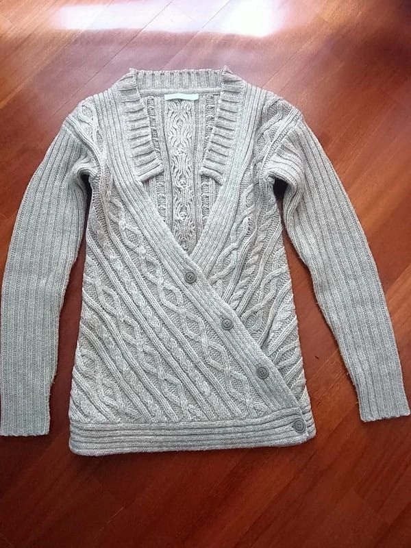 maglione a maglia beige