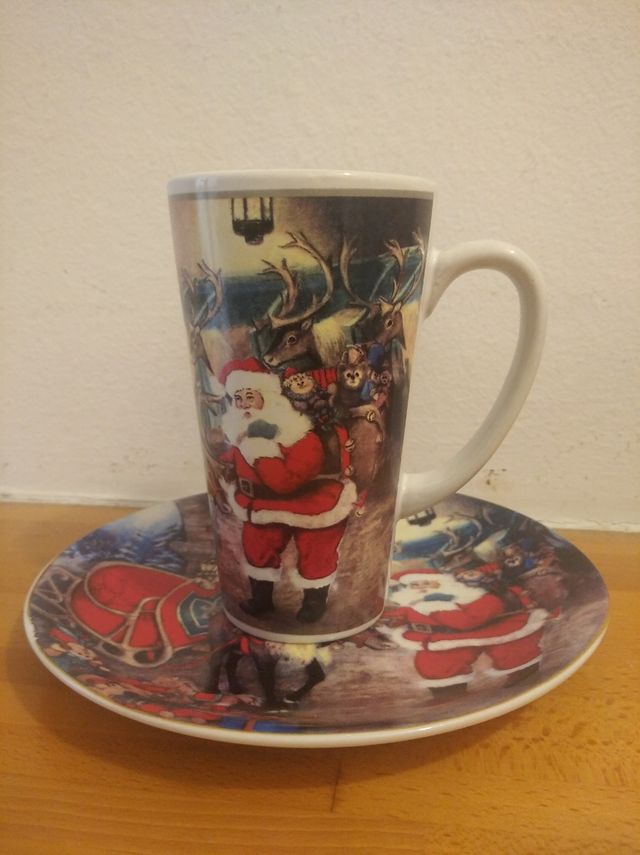 Tazza e piatto Babbo Natale
