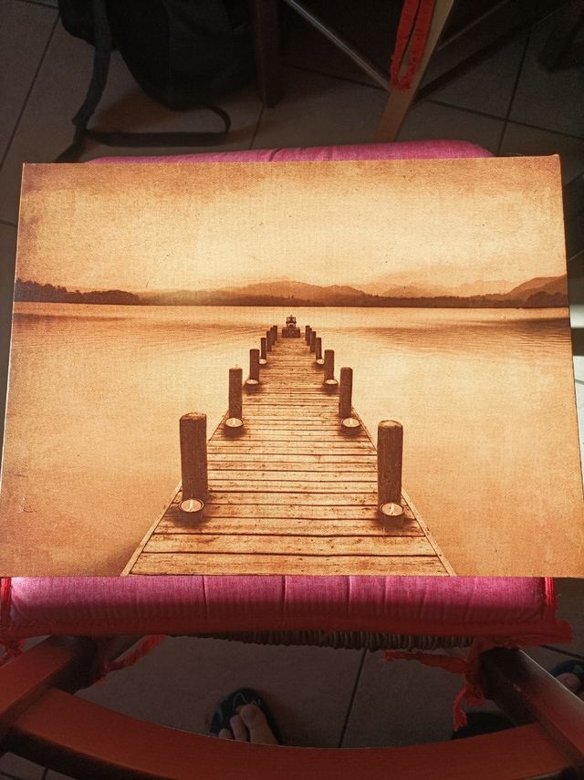 Quadro moderno pontile nel lago