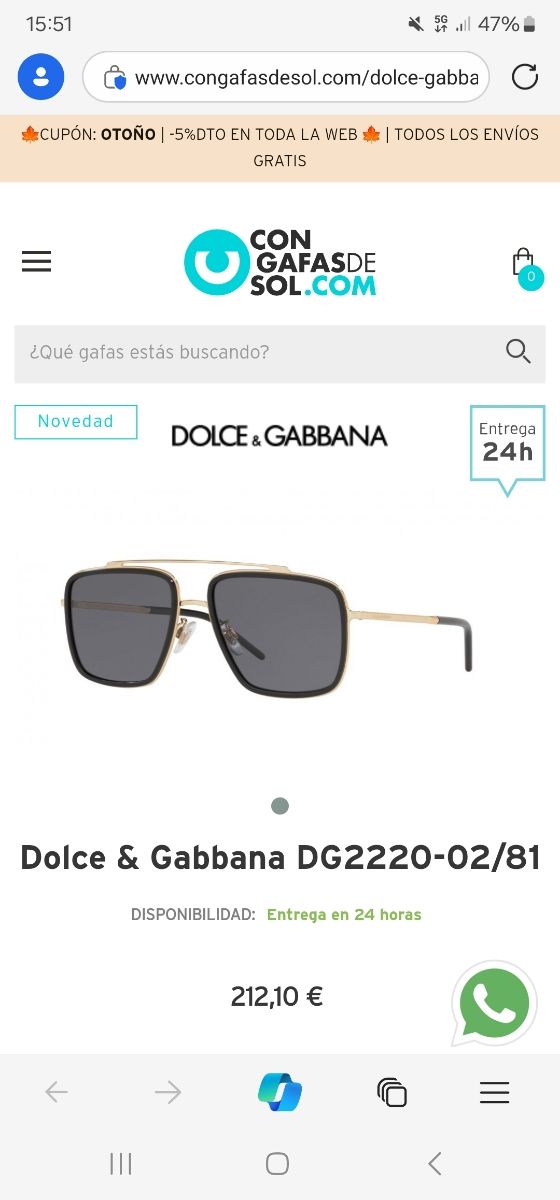 Gafas de sol dolce y gabbana
