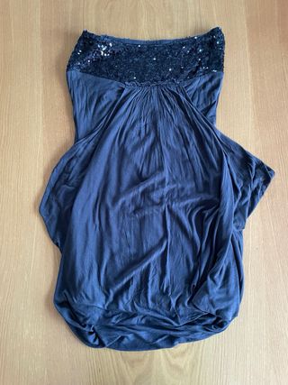 Vestido fiesta gris corto Bershka talla M