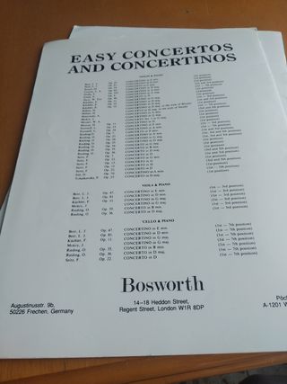 Easy Concerto and concertino Bosworth 