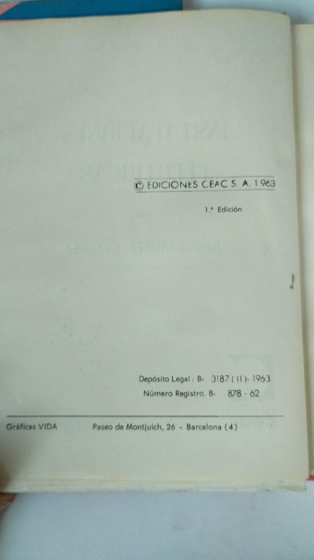 Instalaciones eléctricas 1 y 2 de 1963