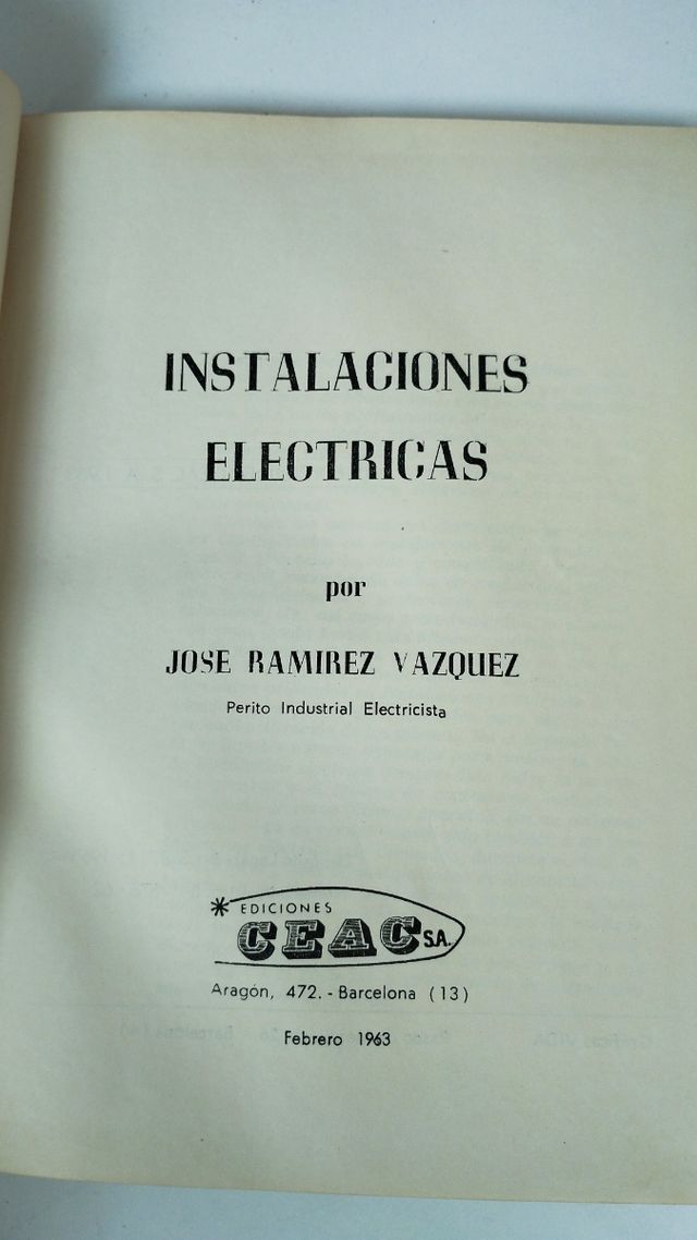 Instalaciones eléctricas 1 y 2 de 1963