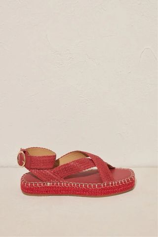 Sandalias esparto rojo