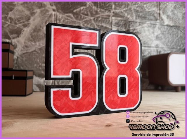 Cartel nº 58 Marco Simoncelli - Impresión 3D.