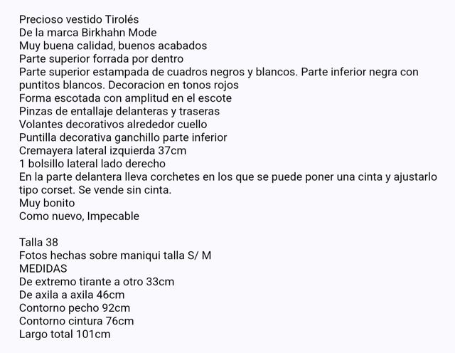 Vestido Tradicional Tirolés Birkhahn