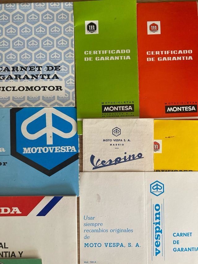 Libros de garantia Motos años 70-80