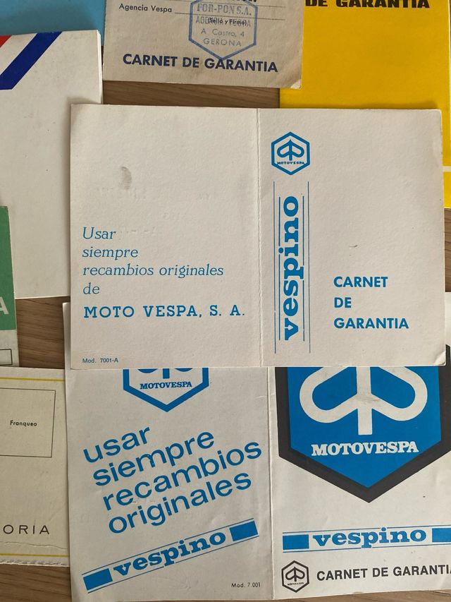 Libros de garantia Motos años 70-80