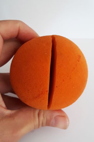 Naso clown pagliaccio in spugna morbida arancione