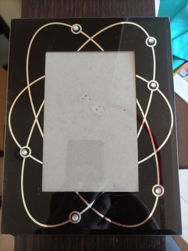 Cornice portafoto nera e strass