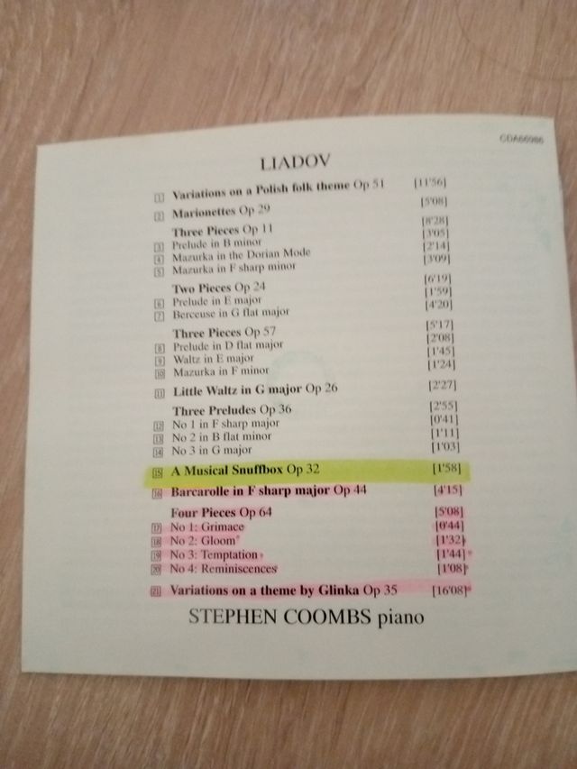 LIADOV. Marionettes. A musical snuffbox....x