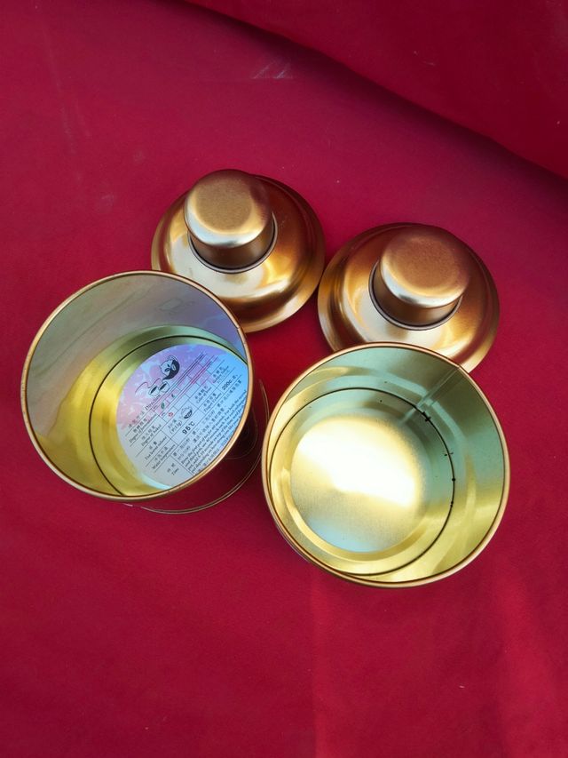 Coppia Scatole latta cinesi