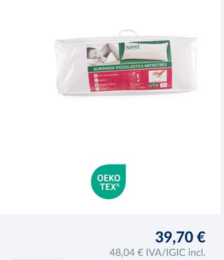 Almohada viscoelástica de 90 nueva