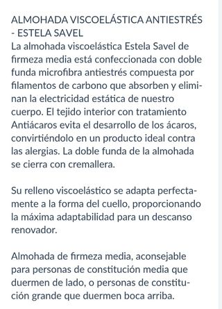 Almohada viscoelástica de 90 nueva