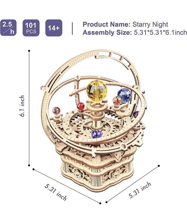 RokR Wood Puzzle 3D noche estrellada