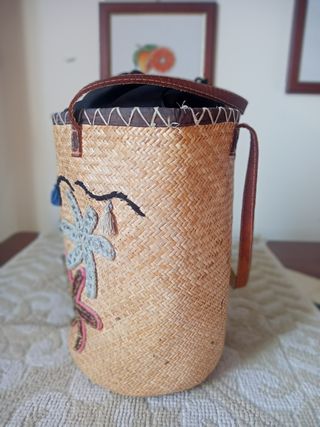 Borsa paglia a secchiello