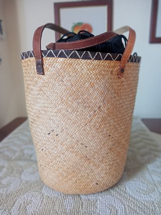 Borsa paglia a secchiello