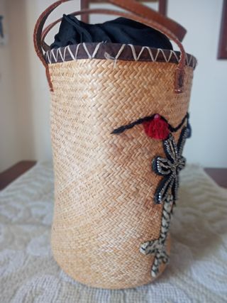 Borsa paglia a secchiello