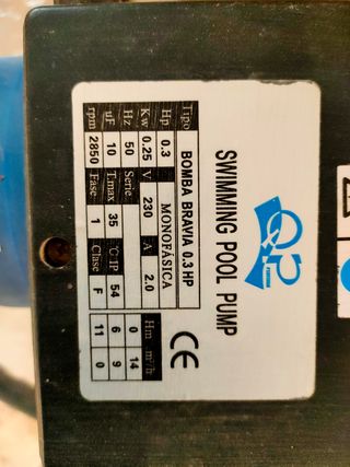 Bomba de agua para piscina