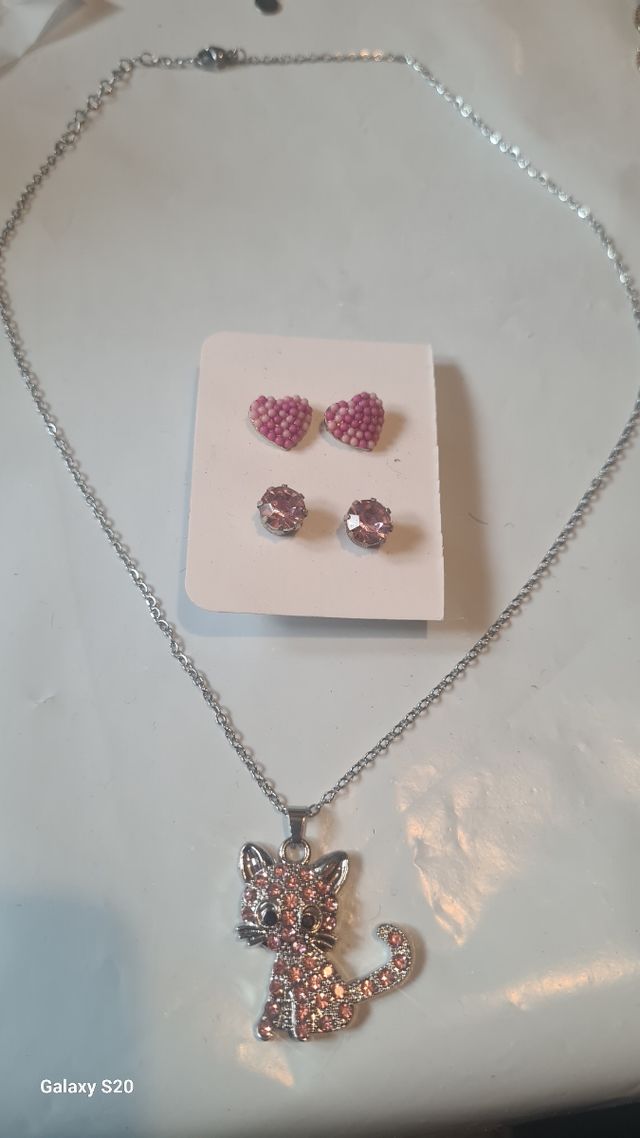 Set collana gatto e orecchini
