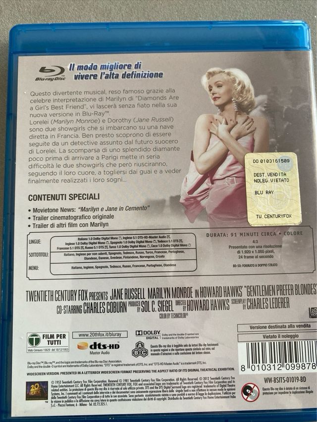 Blue Ray Gli Uomini Preferiscono le Bionde