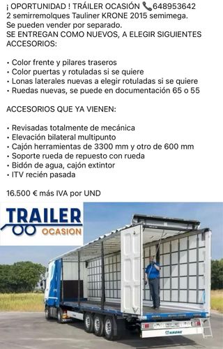 KRONE 2015 semirremolque tauliner semimega