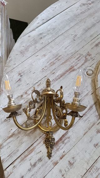 2 Apliques de Pared de Bronce