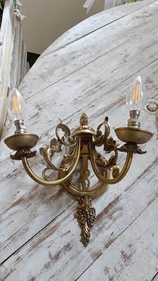 2 Apliques de Pared de Bronce