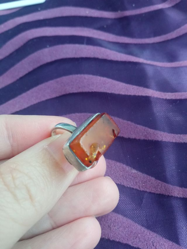 Lote de 3 anillos de plata 925 con minerales