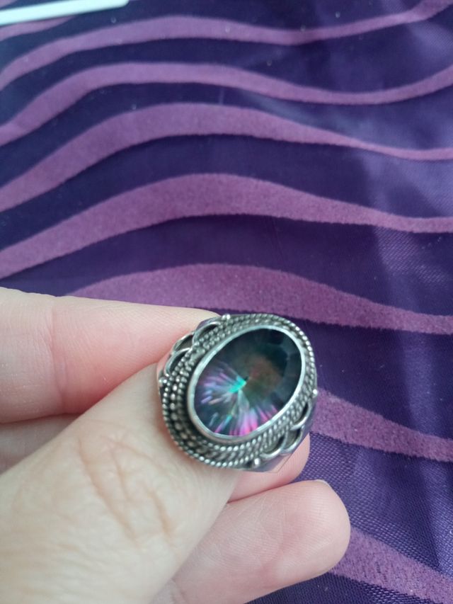 Lote de 3 anillos de plata 925 con minerales