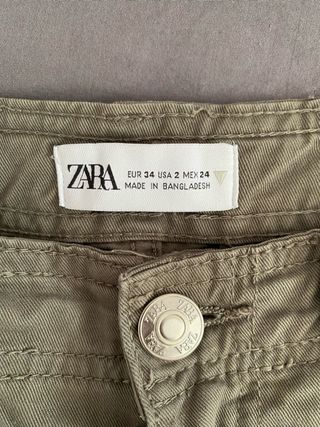 pantalón cargo verde caqui mujer