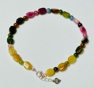 Pulsera con turmalinas de colores y plata ley 925