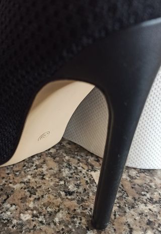 Stivaletti neri tacco 12 n. 39in tessuto