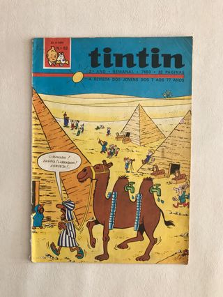 Lote BD Tintin anos 60 e 70 vintage