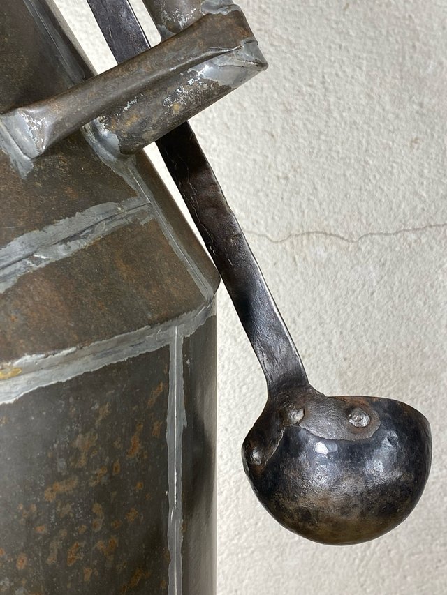 Gran zafra antigua mielera de latón estañado