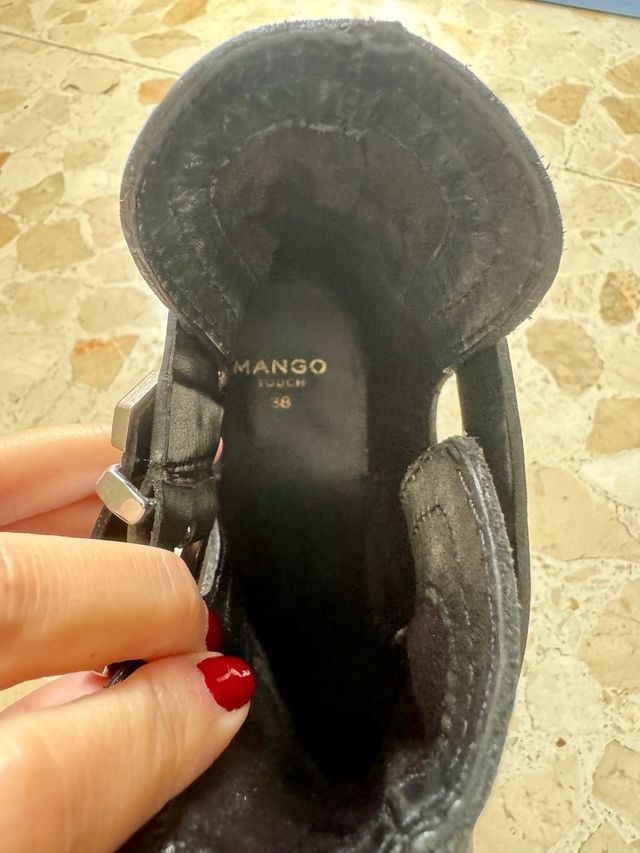 Botines piel moteros negro