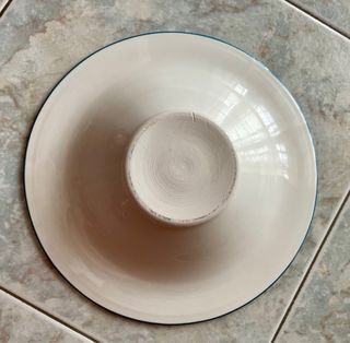 Ciotola centrotavola ceramica azzurra blu nuova