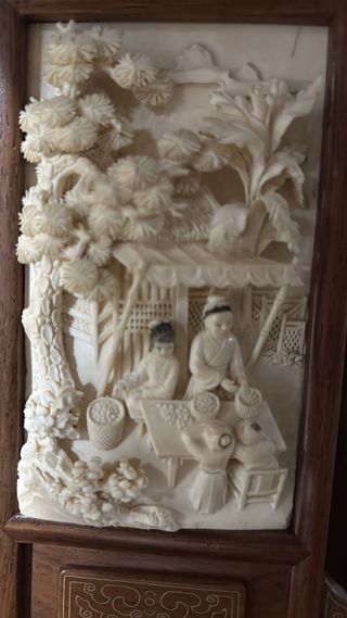 Biombo de mesa marfil circa 1930 china