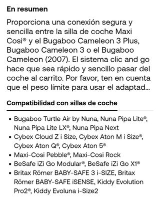 Adaptadores Bugaboo Cameleon