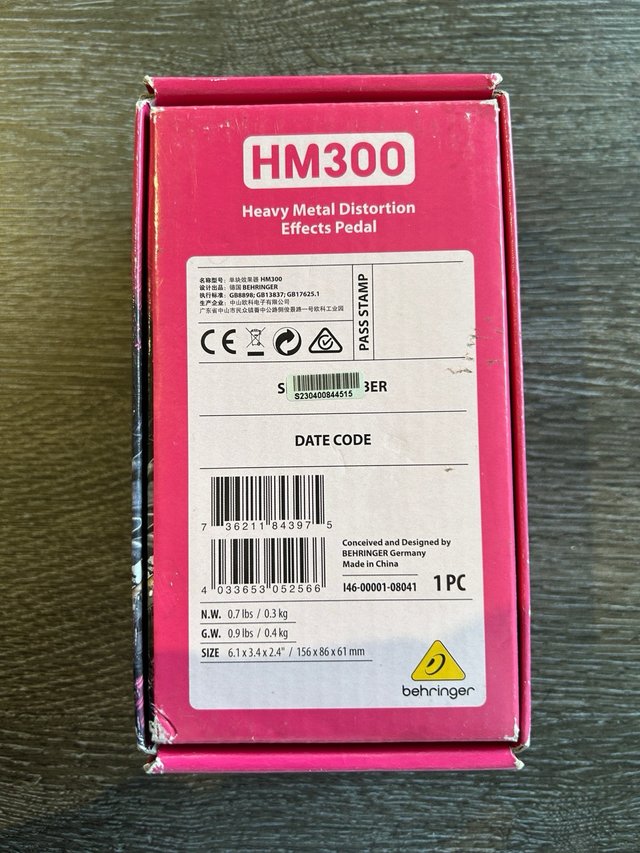 Pedal Guitarra Efecto Behringer HEAVY METAL HM300