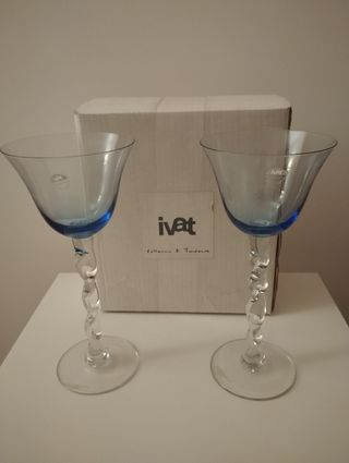 Coppia cantelabri in vetro 