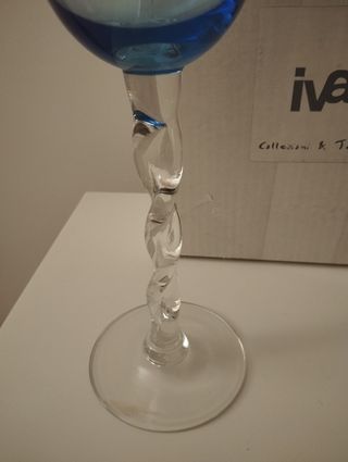Coppia cantelabri in vetro 
