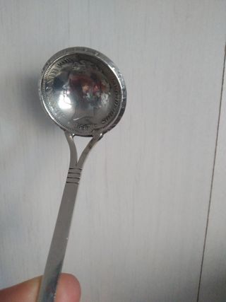 Cuchara antigua moneda