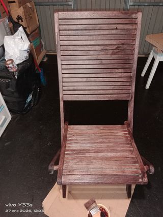 SILLA TERRAZA TEKA  RECLINABLEMADERA TEKA